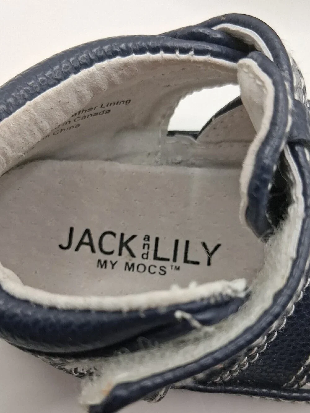Jack & Lily My Mocs Navy Blue Closed Toe Sandals Baby Size 6-12 Months